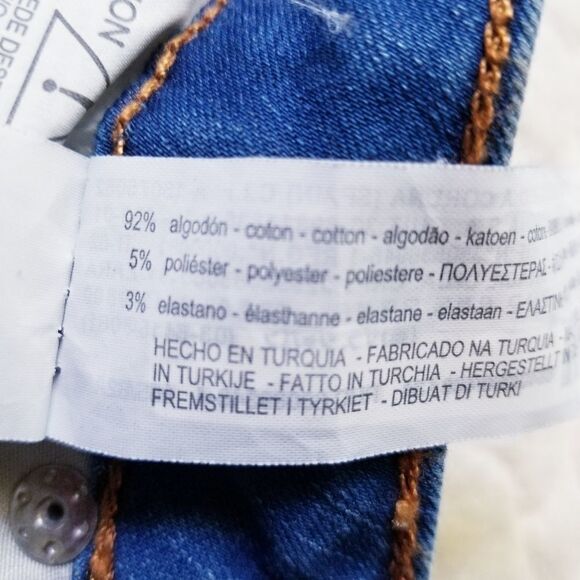 Zara denim skinny jeans distressed ripped raw hem - Picture 6 of 9